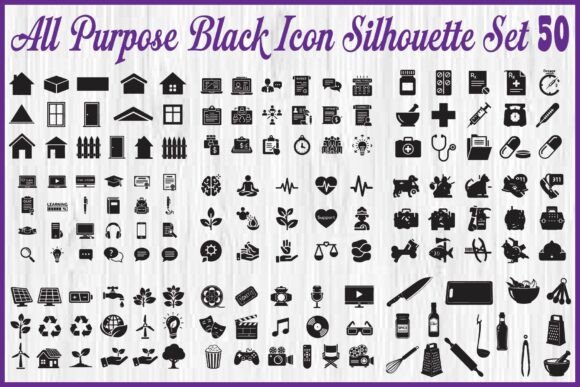 Download All Purpose Black Silhouette Set - Premium Resources