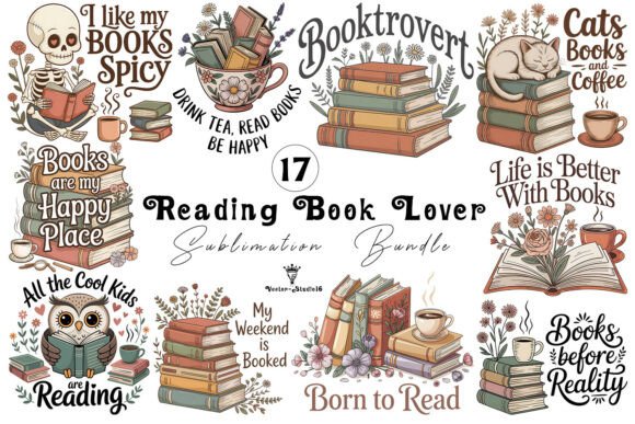 Download Reading Book Lover Sublimation Bundle - Book Collection