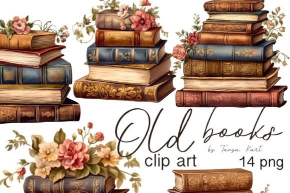 Download Vintage Book Clipart Bundle, Old Books - Book Collection