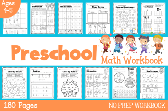 Download Preschool 180 Page Math Workbook - Book Collection