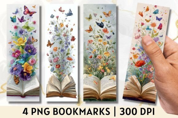 Download Butterfly Open Book Floral Bookmark - Book Collection