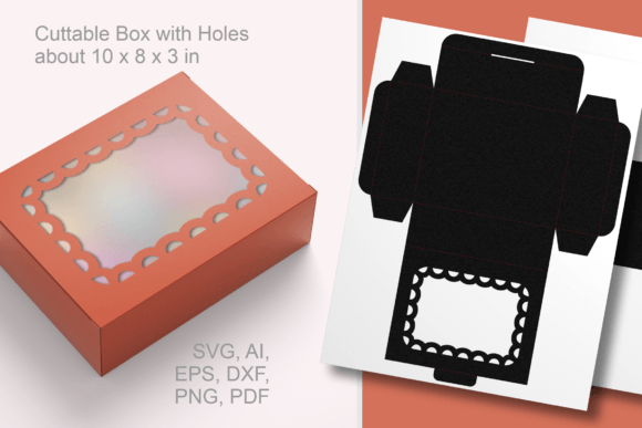 Download Lace Around Window Gift Box Template SVG - Premium Bundle