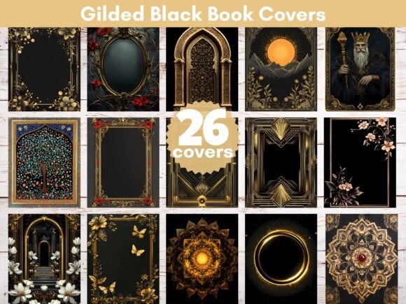 Download Decorative Black Gilded Book Covers - Book Collection