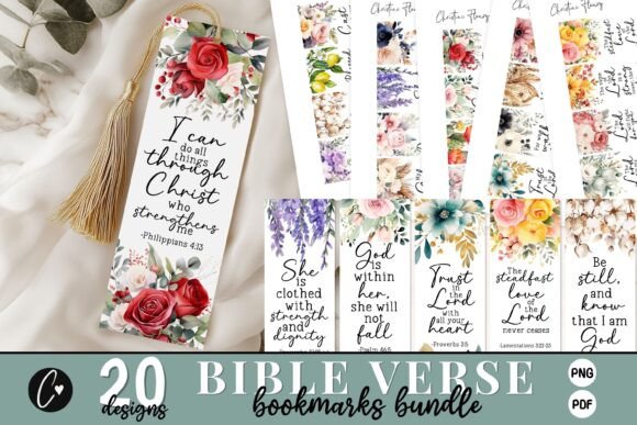 Download 20 Bible Verse Bookmark Bundle - Book Collection