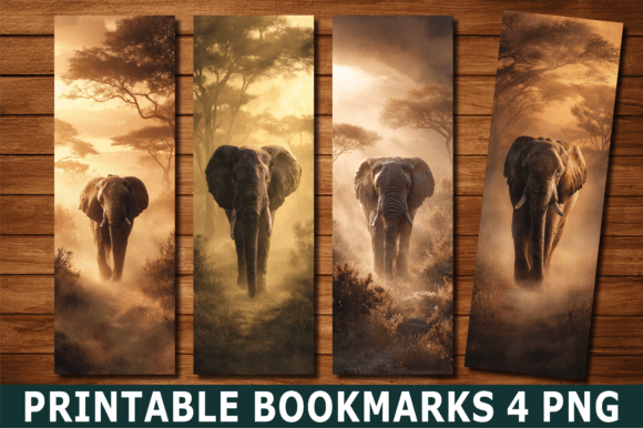 Download Elephant Savanna Landscape Bookmark - Book Collection