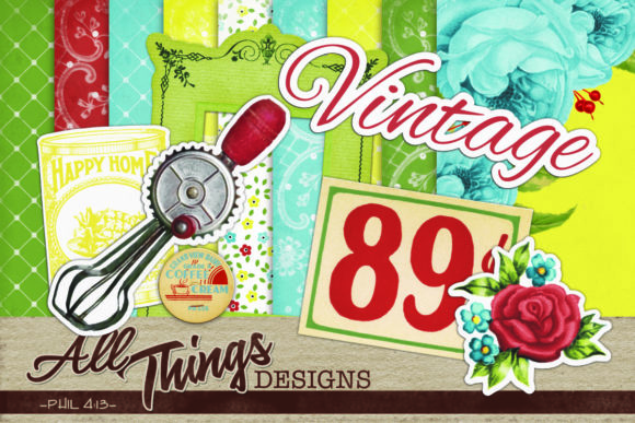 Download Vintage Scrapbook Kit - Book Collection